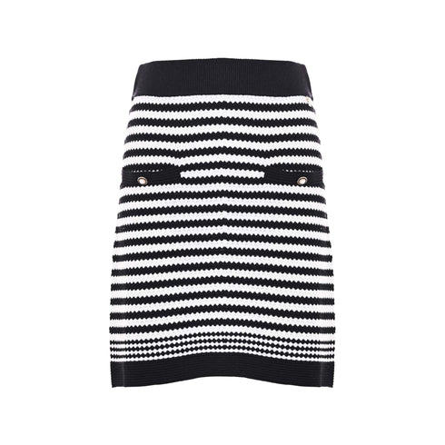 KOCCA Gonna corta Gonna Donna in maglia a righe Bianco nero - Francavilla Moda